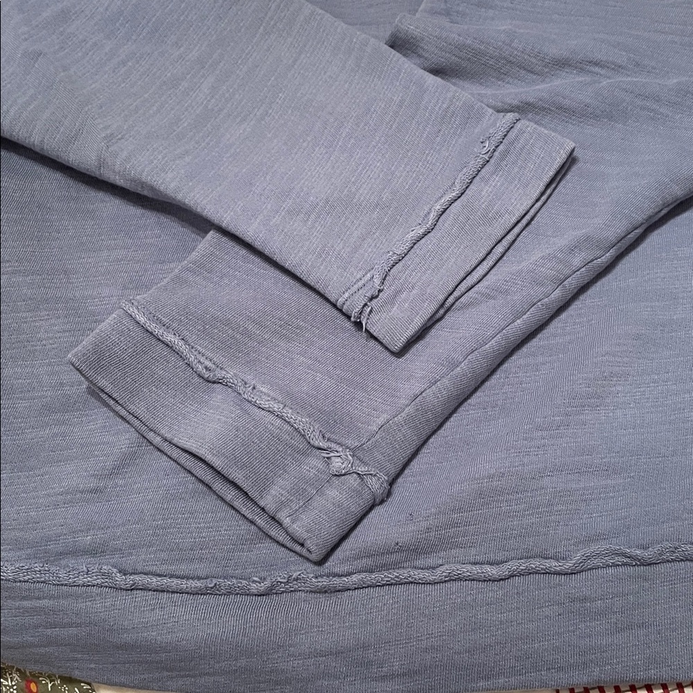 Purejill Organically Grown French Blue Sweatshirt with boat neck & rolled detail - Picture 4 of 4